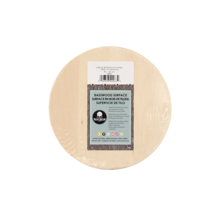 Edge-Glued Basswood Circle, 8 in. x 3/4 in.
