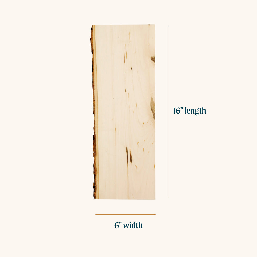 Live Edge Basswood Board, 6" x 16"