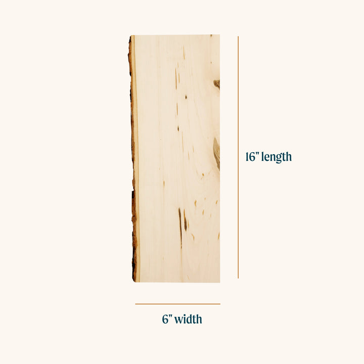 Live Edge Basswood Board, 6" x 16"