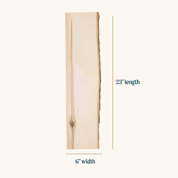 Live Edge Basswood Board, 6" x 23"