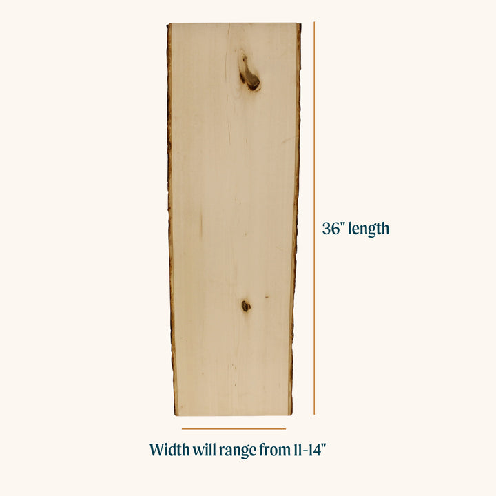 Rustic Basswood Plank, 11-14" Wide x 36"