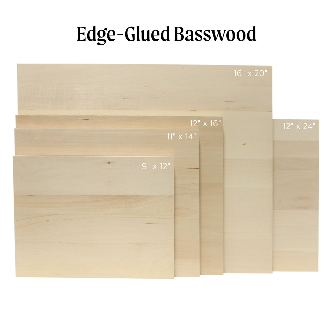 Edge-Glued Basswood, 12" x 24" x 3/4"