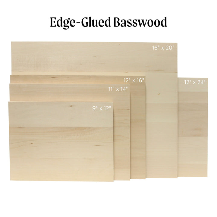 Edge-Glued Basswood, 12" x 24" x 3/4"