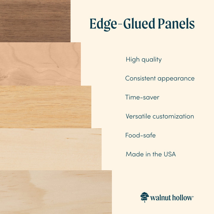 Edge-Glued Oak, 11" x 14" x 3/4"