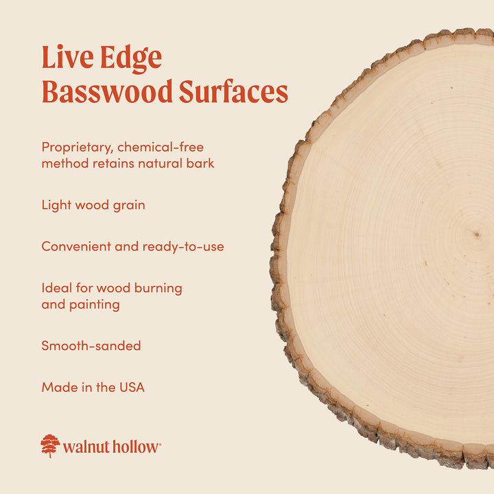 Basswood Round, Small 5-7" Wide