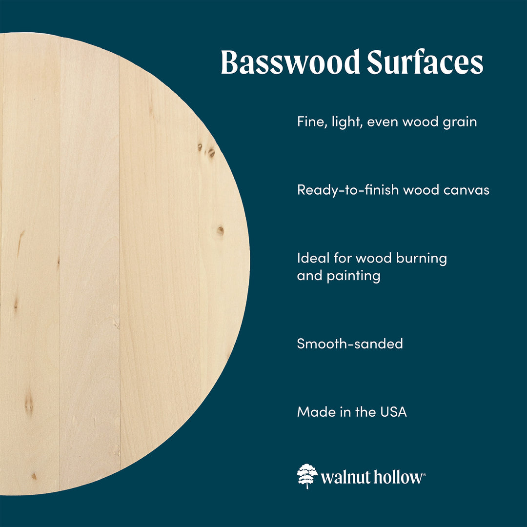 Basswood Circle Plaque, 8" x 3/4"