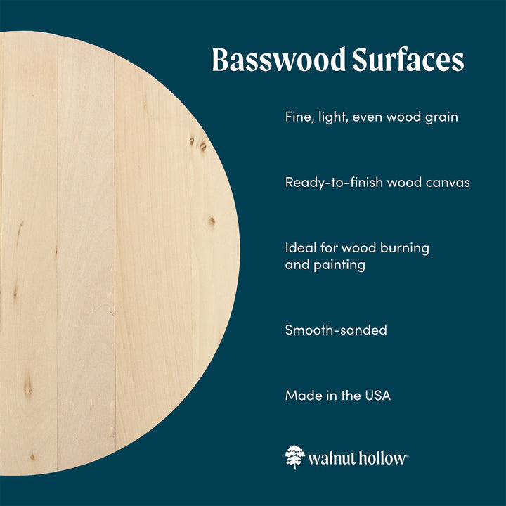 Basswood Circle Plaque, 8" x 3/4"