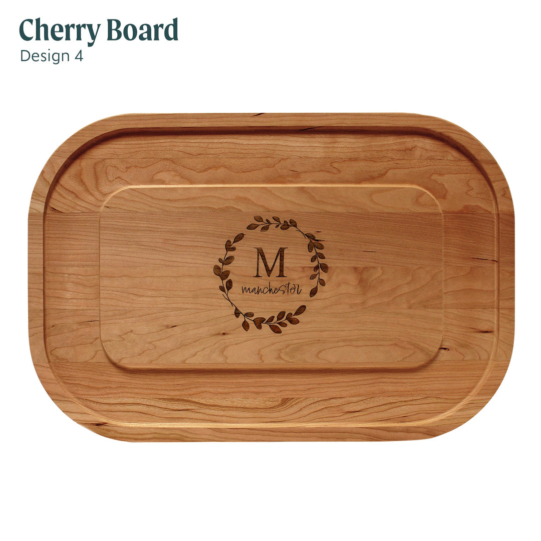 Custom Oval Cherry Cutting Board, 12 in. x 18 in.