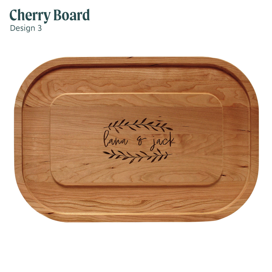 Custom Oval Cherry Cutting Board, 12 in. x 18 in.