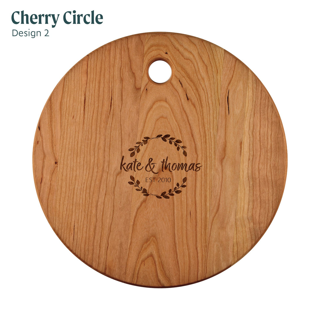 Custom Round Cherry Cutting Board, 13 in.
