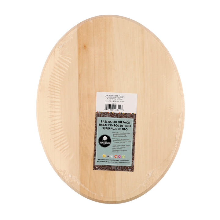 Basswood Oval Plaque, 11 in. x 14 in. x 3/4 in.