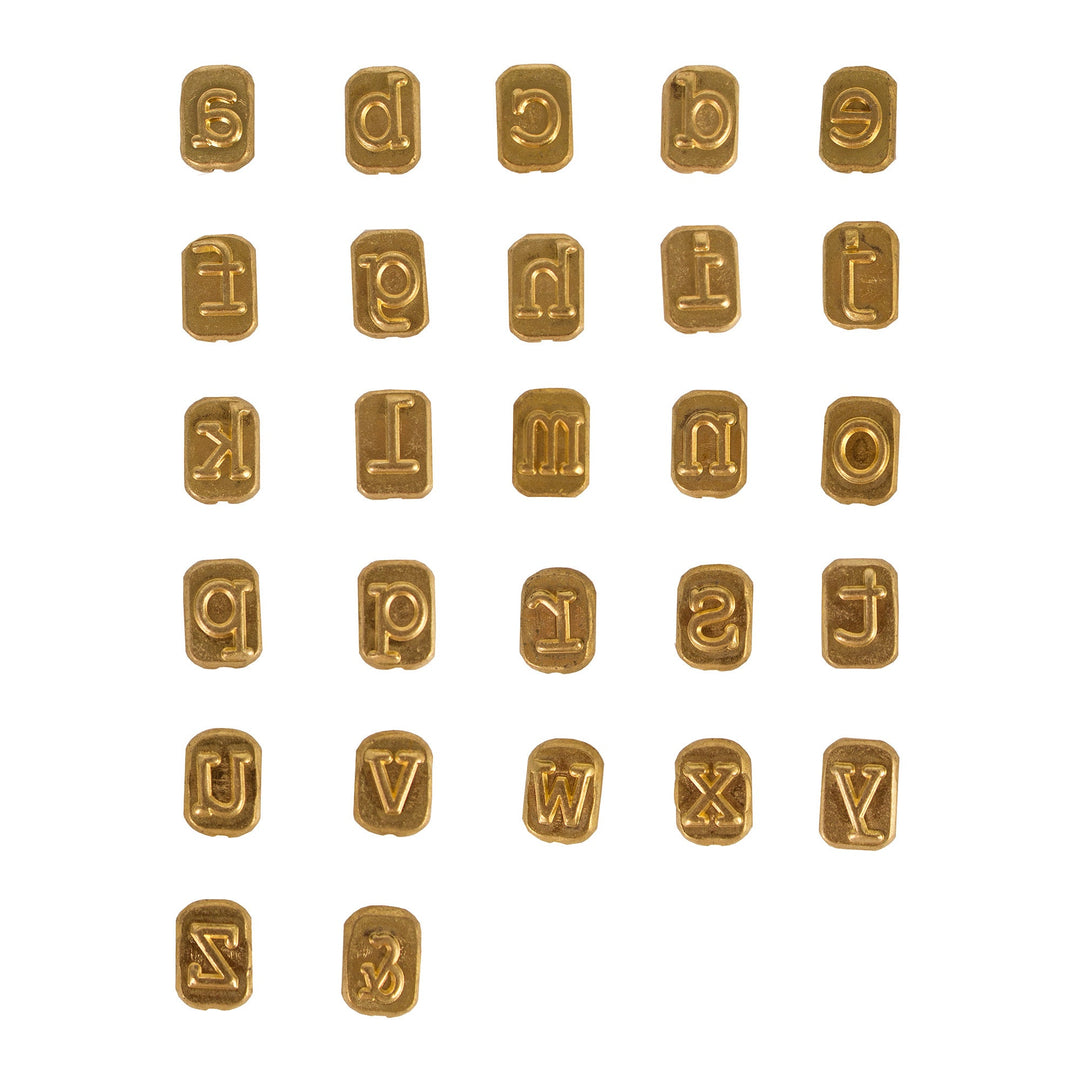 Wooden Alphabet Stamp Set – 56 Stamps With Lower-Case and Capital