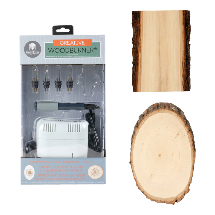 Live Edge Basswood and Creative Woodburner Wire Tip Tool Bundle