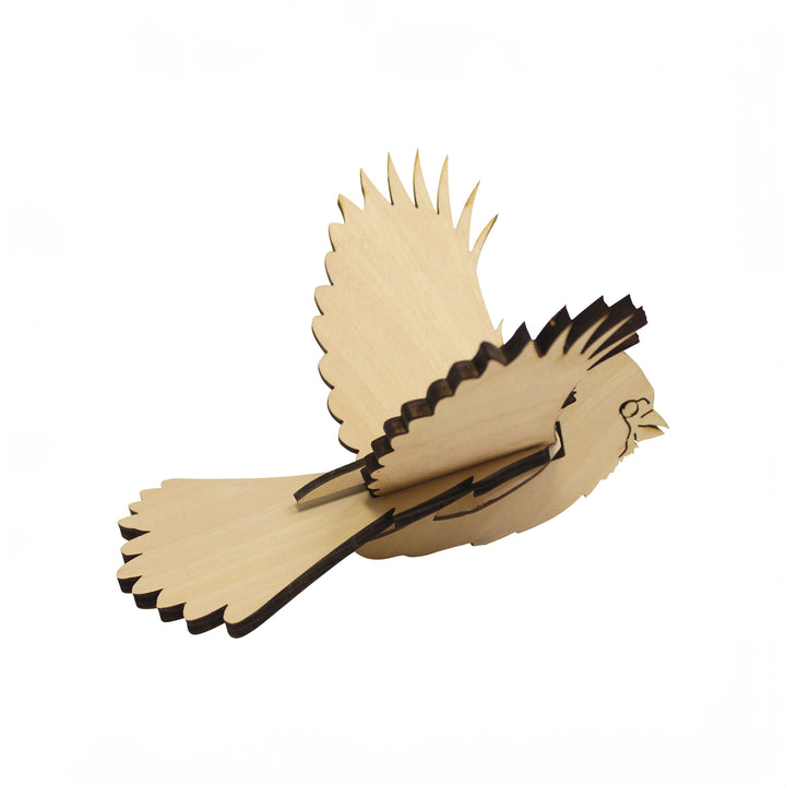 3D Wooden Bird, Cardinal
