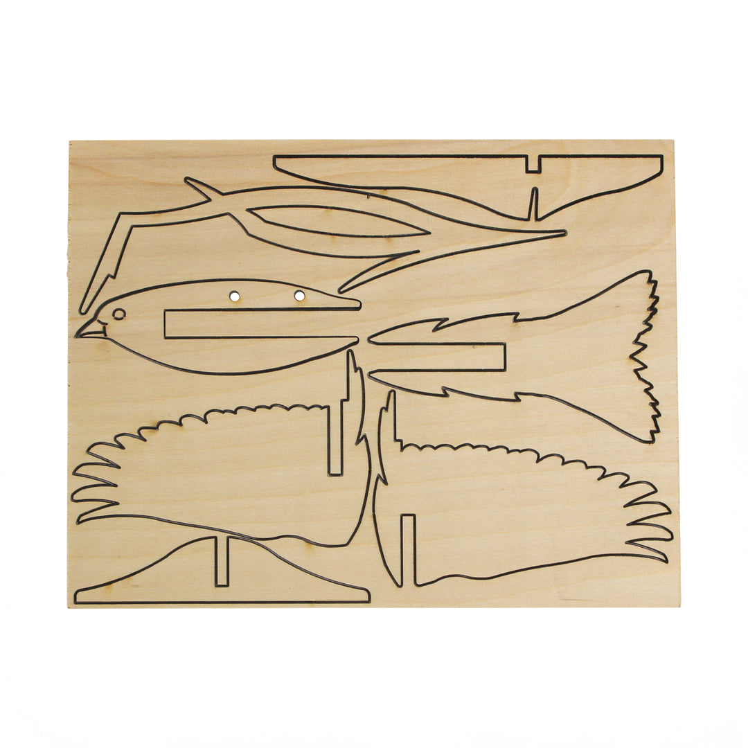 3D Wooden Bird, Finch