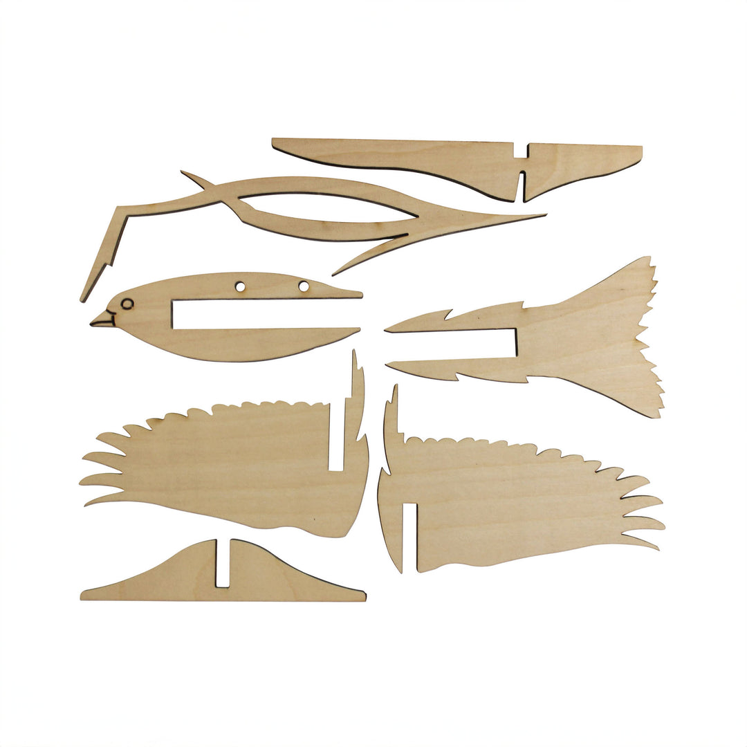 3D Wooden Bird, Finch