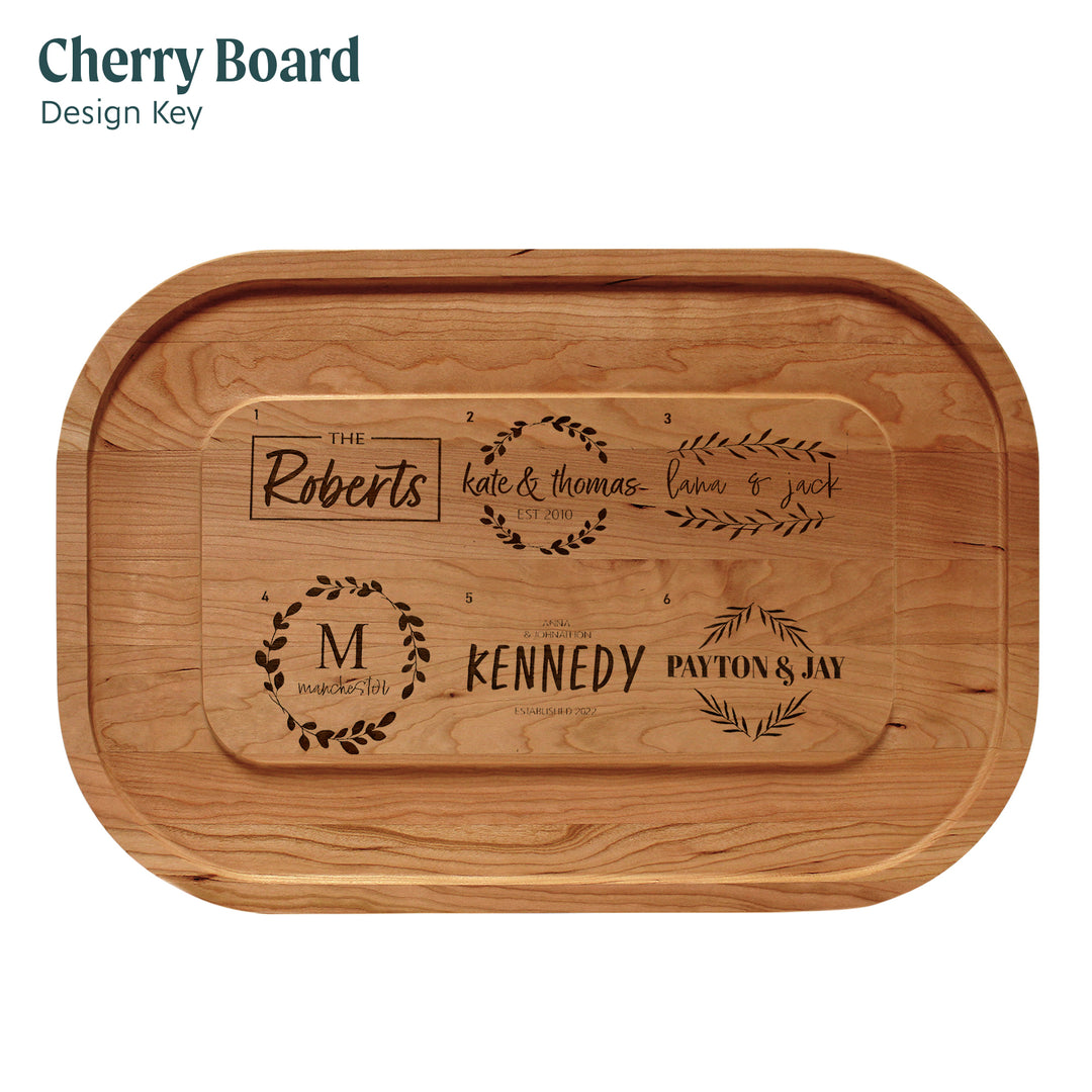 Custom Oval Cherry Cutting Board, 12 in. x 18 in.